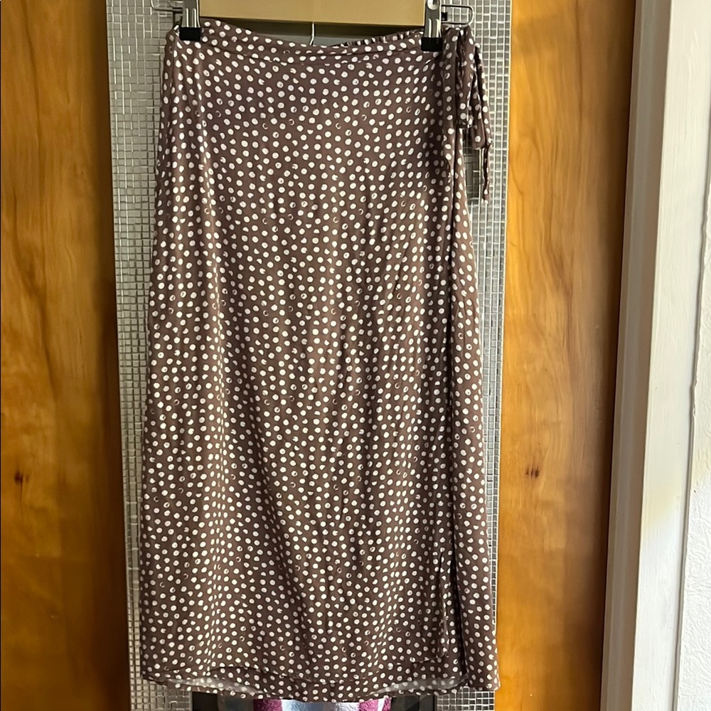 Lilac Polka Dot Wrap Skirt